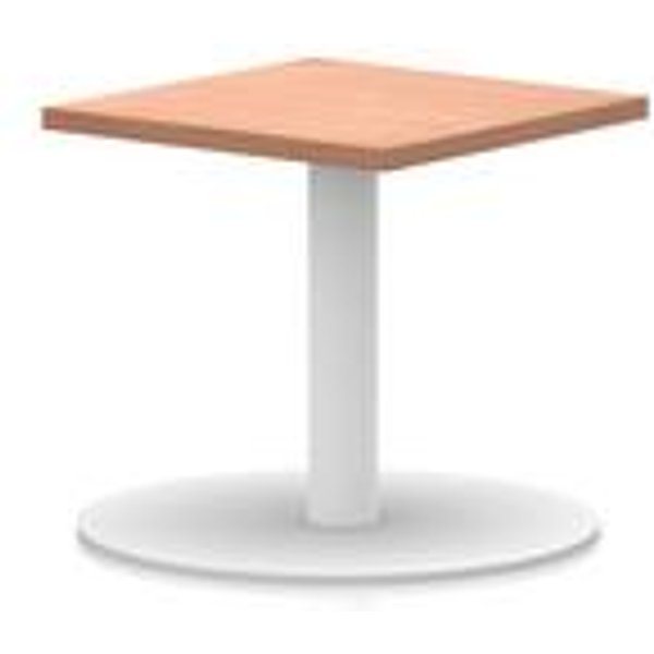 Italia 600mm Square Coffee Table with Beech Top and White Legs