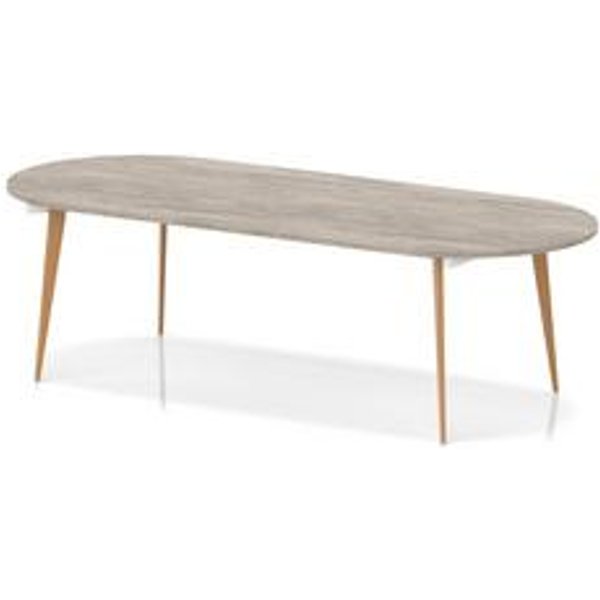 Oslo 2400mm Grey Oak Oval Boardroom Table with Wooden Splayed Legs