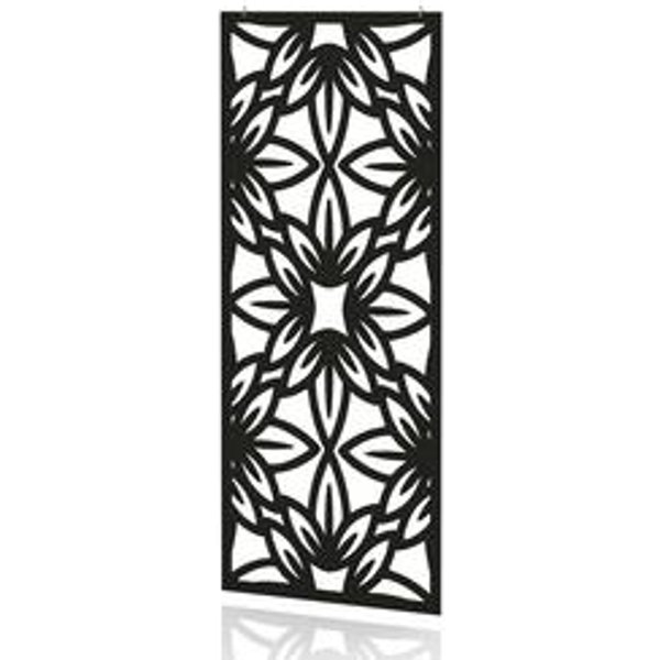 SCH! Acoustic Hanging Wall Panel - Flower Design - Raven Black