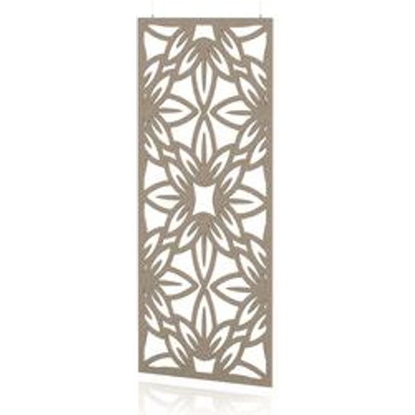 SCH! Acoustic Hanging Wall Panel - Oatmeal Beige Flower Design