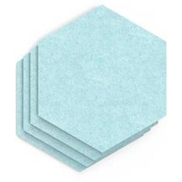 SCH! Acoustic Wall Tiles - Set of 4 - Sky Blue Hexagons