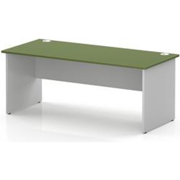 Impulse 1800mm Moss Green Office Desk with White Panel Legs
