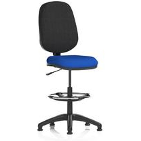 Eclipse I Lever Draughtsman Operator Chair in Blue