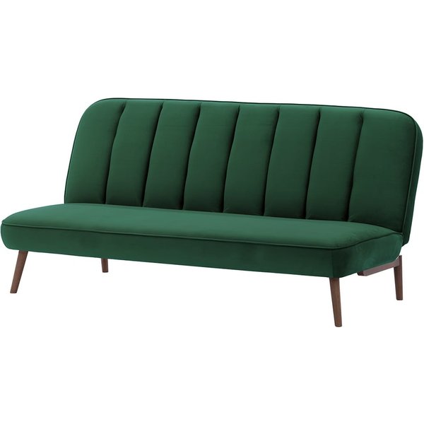 Lull Click-Click Sofa Bed, dark green, Leg colour: dark oak