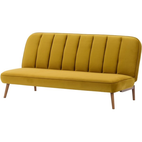 Lull Click-Click Sofa Bed, mustard, Leg colour: aveo