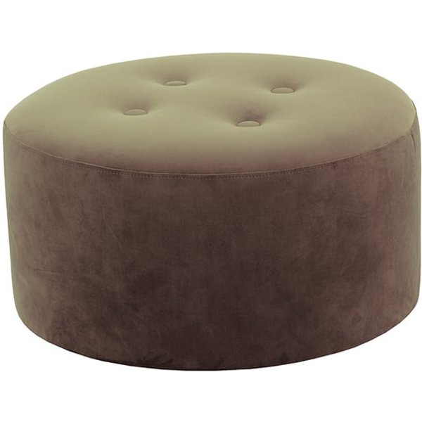 Flair Medium Round Pouffe 4 Buttons, grey
