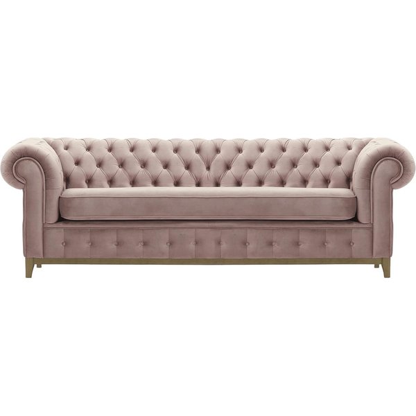 Chesterfield Grand 3 Seater Sofa, lilac, Leg colour: wax black