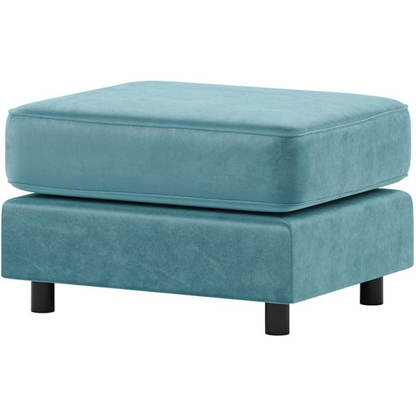 Dillon Velvet Footstool, blue