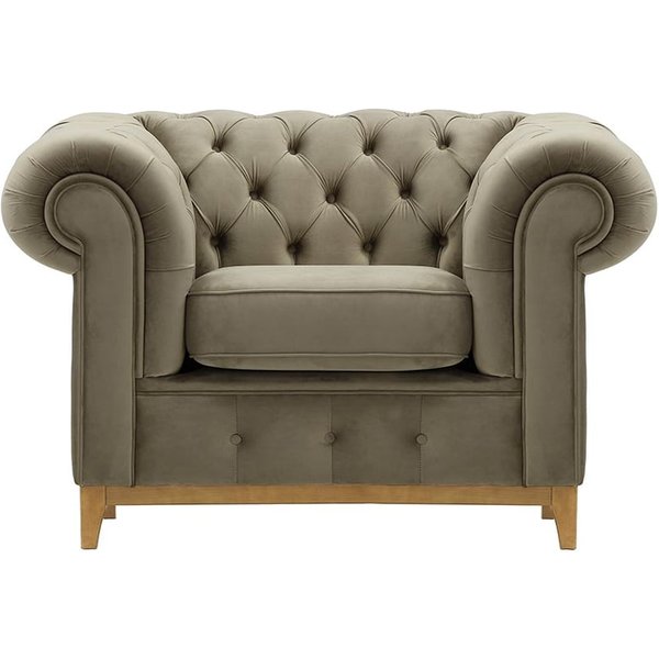 Chesterfield Grand Armchair, mink, Leg colour: like oak