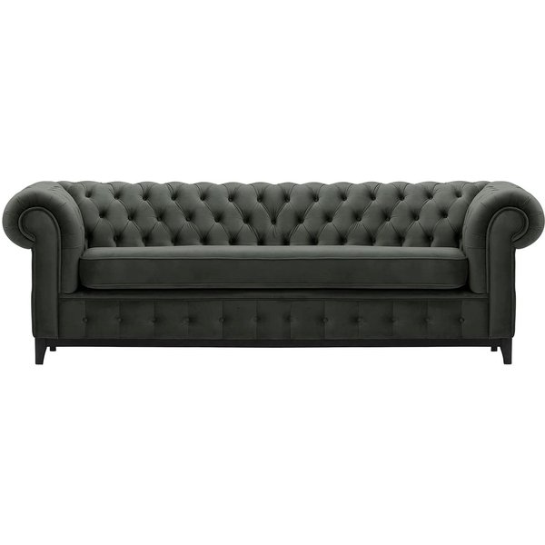 Chesterfield Grand 3 Seater Sofa, graphite, Leg colour: black