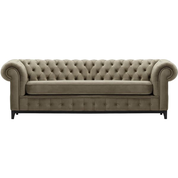 Chesterfield Grand 3 Seater Sofa, mink, Leg colour: black