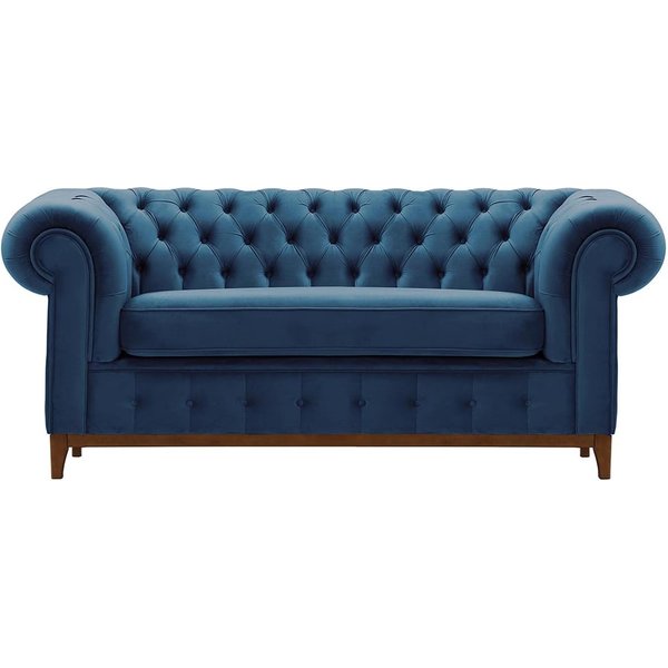 Chesterfield Grand 2 Seater Sofa, blue, Leg colour: aveo