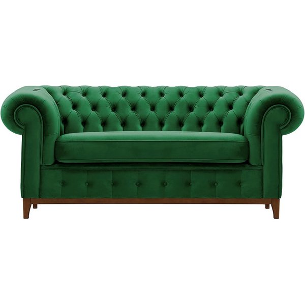 Chesterfield Grand 2 Seater Sofa, dark green, Leg colour: aveo