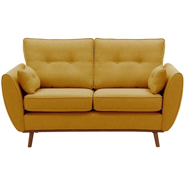 Zinola 2 Seater Sofa, yellow, Leg colour: aveo