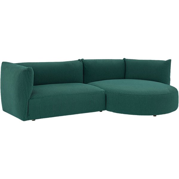 Modern Mollo Right Hand Corner Sofa with Oval Module, Poso 14 - dark green