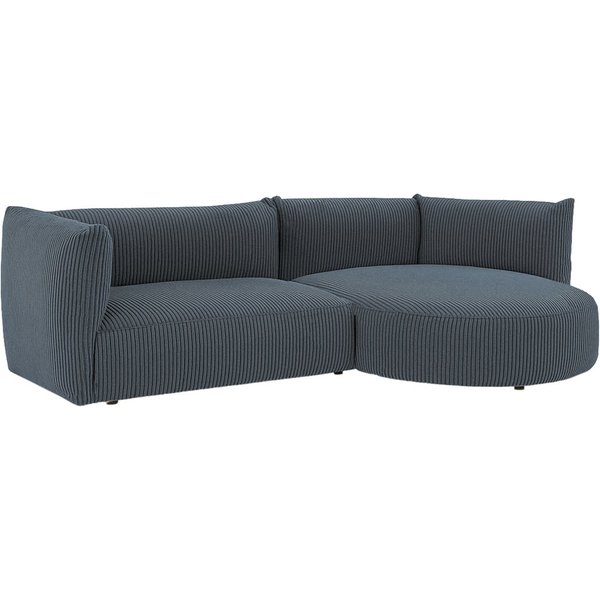 Modern Mollo Right Hand Corner Sofa with Oval Module, Poso 34 - dark gray
