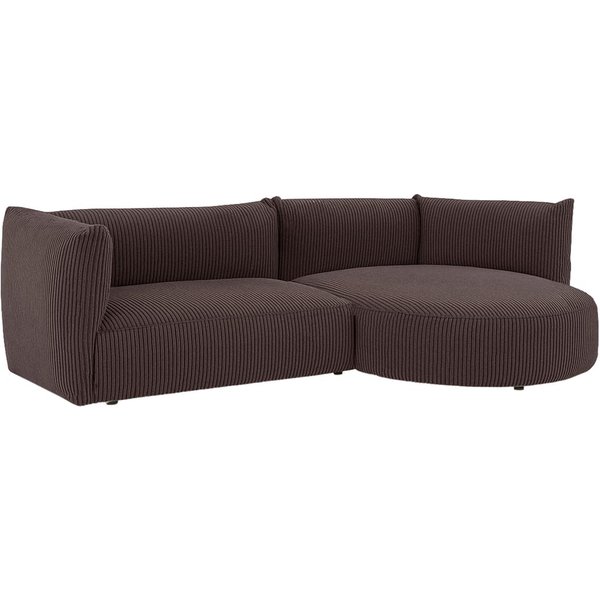 Modern Mollo Right Hand Corner Sofa with Oval Module, Poso 6 - brown
