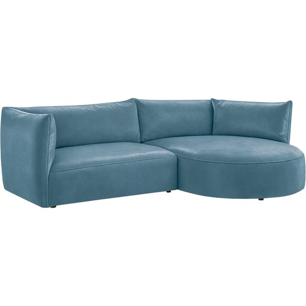 Modern Mollo Right Hand Corner Sofa with Oval Module, dirty blue