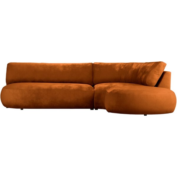 Ace Minimalist Right Hand Corner Sofa with Rounded Form, V 33 - Rust
