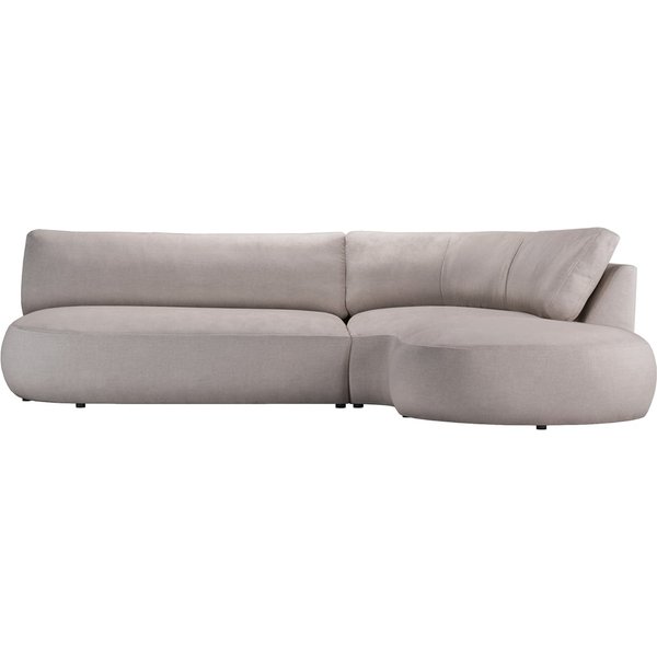 Ace Minimalist Right Hand Corner Sofa with Rounded Form, Wind 11 - beige