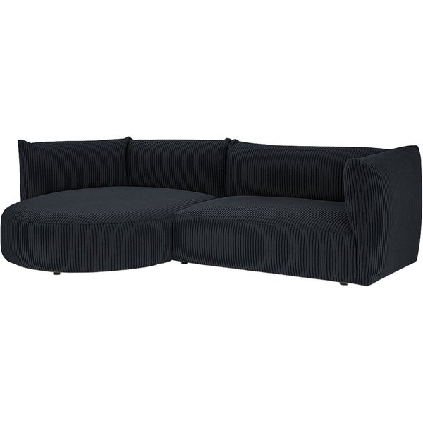 Modern Mollo Left Hand Corner Sofa with Oval Module, Poso 135 - graphite
