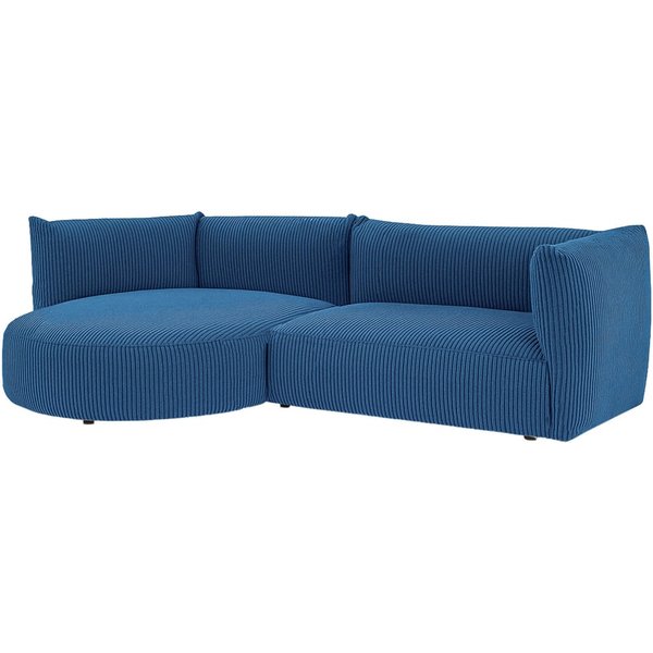Modern Mollo Left Hand Corner Sofa with Oval Module, Poso 5 - blue