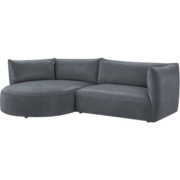 Modern Mollo Left Hand Corner Sofa with Oval Module, graphite