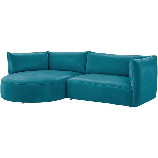 Modern Mollo Left Hand Corner Sofa with Oval Module, V 36 - Peacock