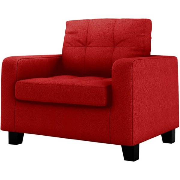 Gloss Faux Leather Armchair, red