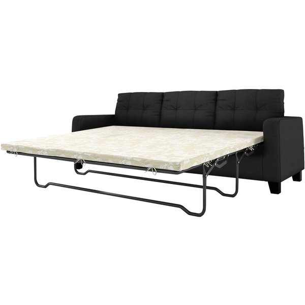 Gloss 3 Seater Faux Leather Sofa, black