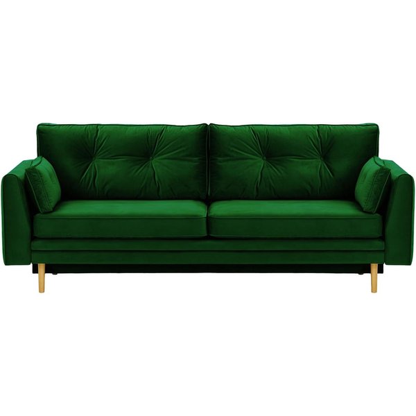 Amelia Sofa Bed with Storage, dark green, Leg colour: like oak