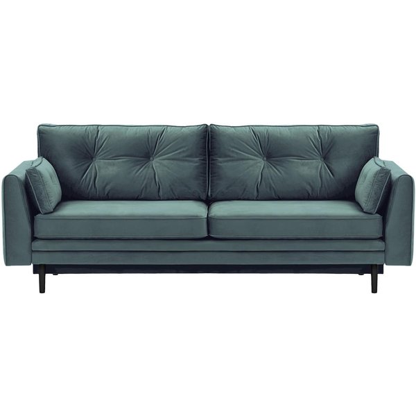 Amelia Sofa Bed with Storage, dirty blue, Leg colour: black