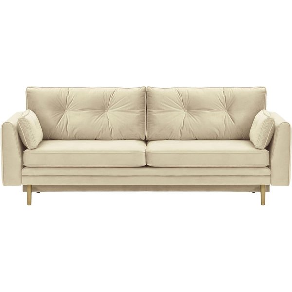 Amelia Sofa Bed with Storage, light beige, Leg colour: wax black
