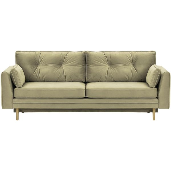 Amelia Sofa Bed with Storage, mink, Leg colour: wax black