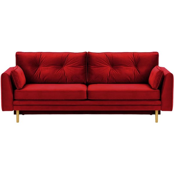 Amelia Sofa Bed with Storage, dark red, Leg colour: like oak