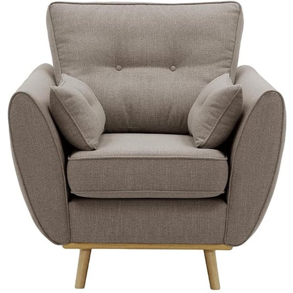 Zinola Armchair, faded brown, Leg colour: like oak