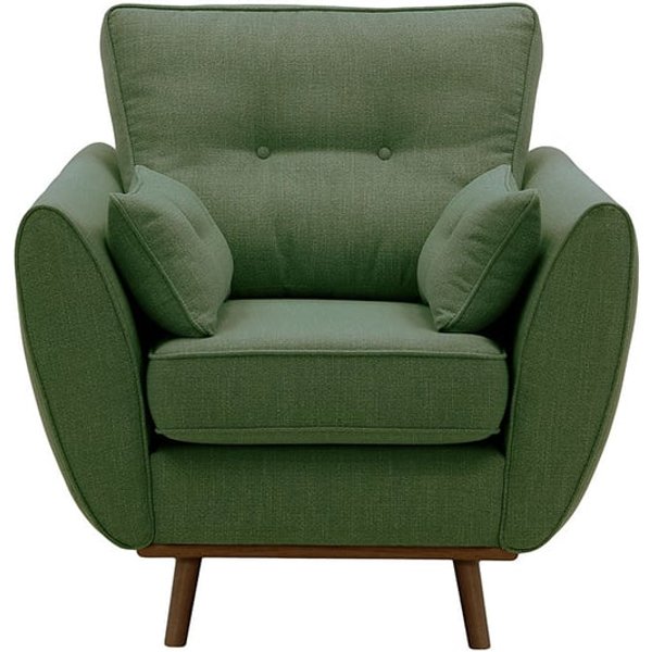 Zinola Armchair, green, Leg colour: dark oak