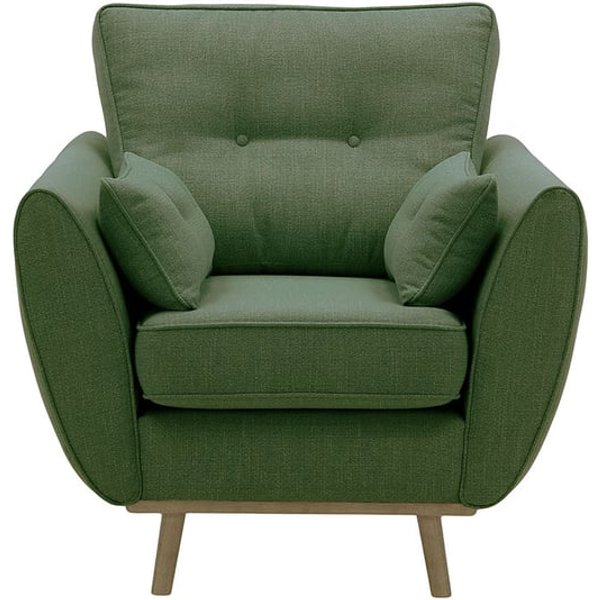 Zinola Armchair, green, Leg colour: wax black