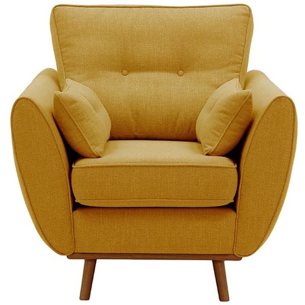 Zinola Armchair, yellow, Leg colour: aveo