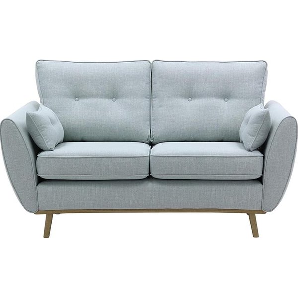 Zinola 2 Seater Sofa, azure, Leg colour: wax black