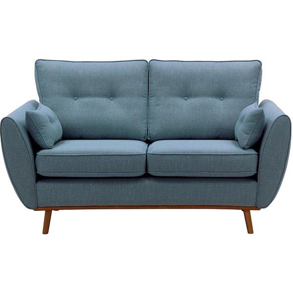 Zinola 2 Seater Sofa, blue, Leg colour: aveo