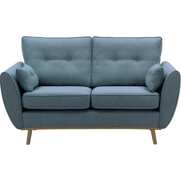 Zinola 2 Seater Sofa, blue, Leg colour: wax black