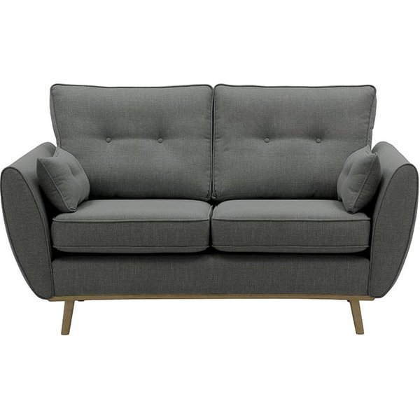 Zinola 2 Seater Sofa, dark grey, Leg colour: wax black