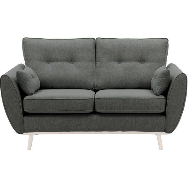 Zinola 2 Seater Sofa, dark grey, Leg colour: white