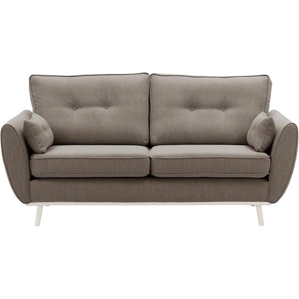 Zinola 3 Seater Sofa, faded brown, Leg colour: white