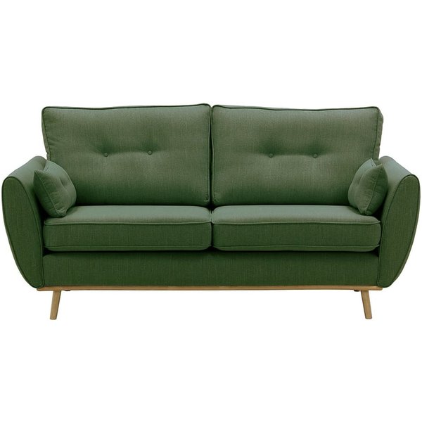 Zinola 3 Seater Sofa, green, Leg colour: like oak