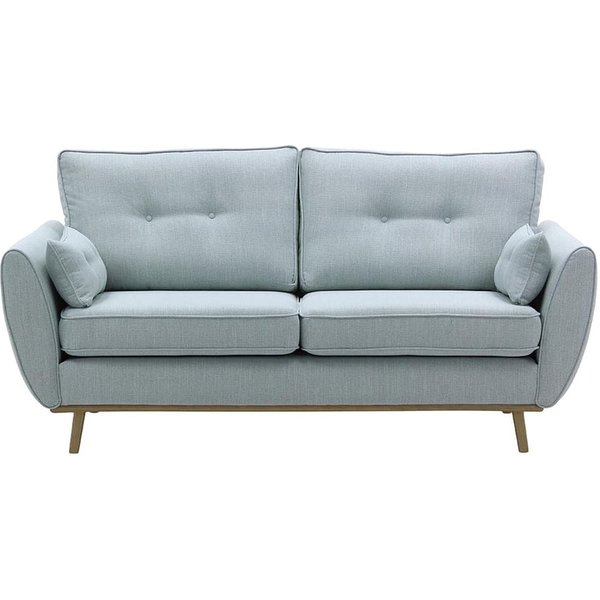 Zinola 3 Seater Sofa, azure, Leg colour: wax black