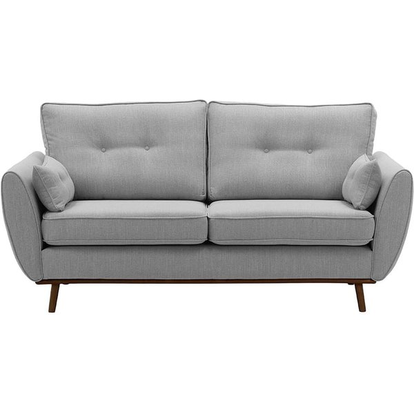 Zinola 3 Seater Sofa, grey, Leg colour: dark oak