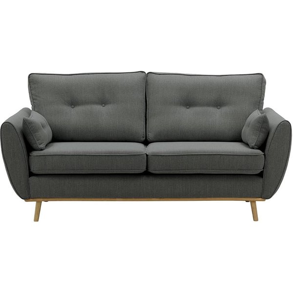Zinola 3 Seater Sofa, dark grey, Leg colour: like oak