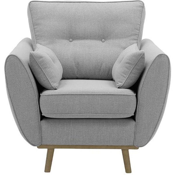 Zinola Armchair, grey, Leg colour: wax black